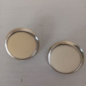 Vintage enamel and Gold-tone pierced earrings